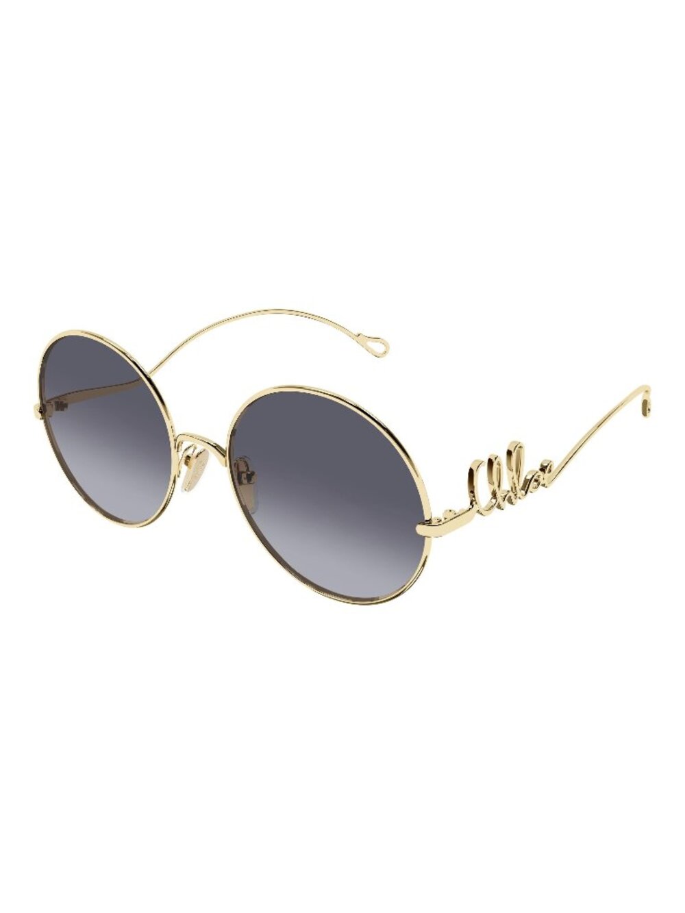 New Chloé Women's Sunglasses Gold Purple Lens Metal Frame CH0372S 004 56